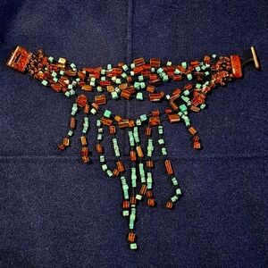 EUC Collar Necklace From Novica. Acrylic Statement Collar Necklace.